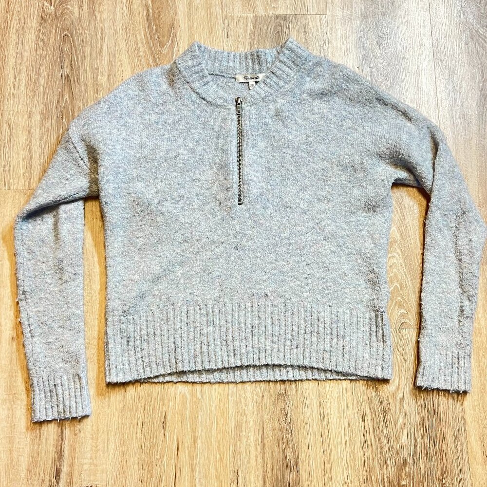 Madewell Sweater 1/4 Zip XXS Gray